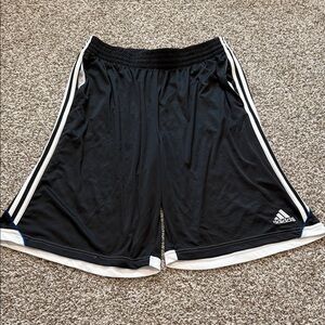 🌿 Adidas Men's Black and White Athletic Shorts